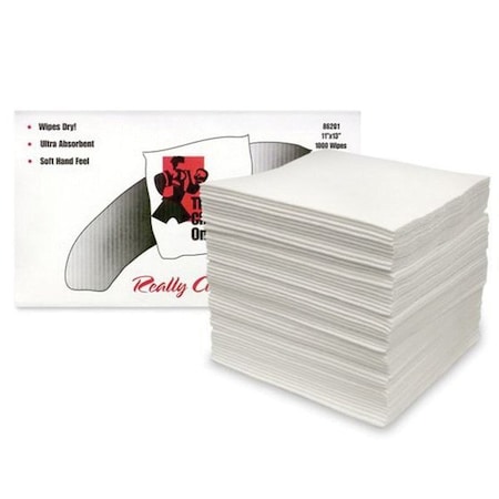 Mercantile Development THE CHAMP SHOP WIPE DRC HVY, WHITE, 11X13, 1/4 FOLD, POLY 50, 1,000/CS 86201